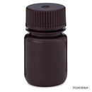 Bottle, Wide Mouth, HDPE Bottle, Attached PP Screw Cap, Amber, 30mL, 12/Pack