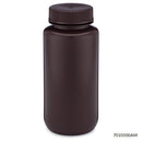 Bottle, Wide Mouth, HDPE Bottle, Attached PP Screw Cap, Amber, 500mL, 12/Pack