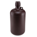 Bottle, Narrow Mouth, Amber PP Bottle, Attached PP Screw Cap, 8 Litres (2 Gallons)
