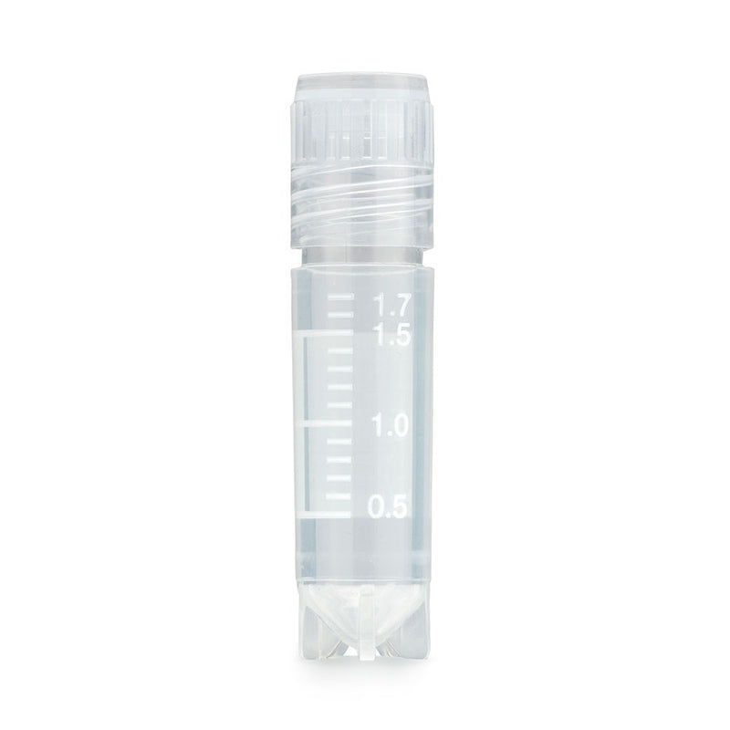 CryoDense vials, 2.0mL, STERILE, External Threads, Attached Screwcap, Conical Bottom, Self-Standing, Printed Graduations & Writing Space, 100/Bag, 10 Bags/Case