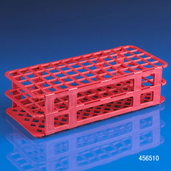 Snap-N-Rack Tube Rack for 16mm and 17mm Tubes, 60-Place, PP, Red