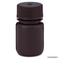 Bottle, Wide Mouth, HDPE Bottle, Attached PP Screw Cap, Amber, 30mL, 12/Pack