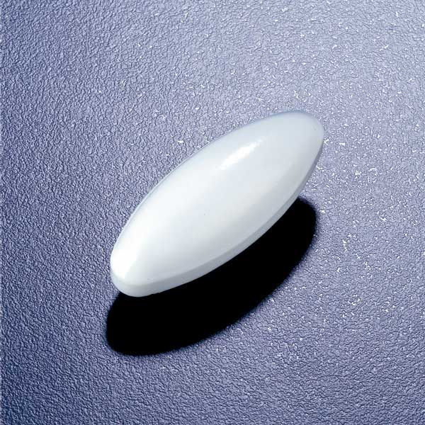 Stir bar, oval, PTFE, 50 mm long x 20 mm OD