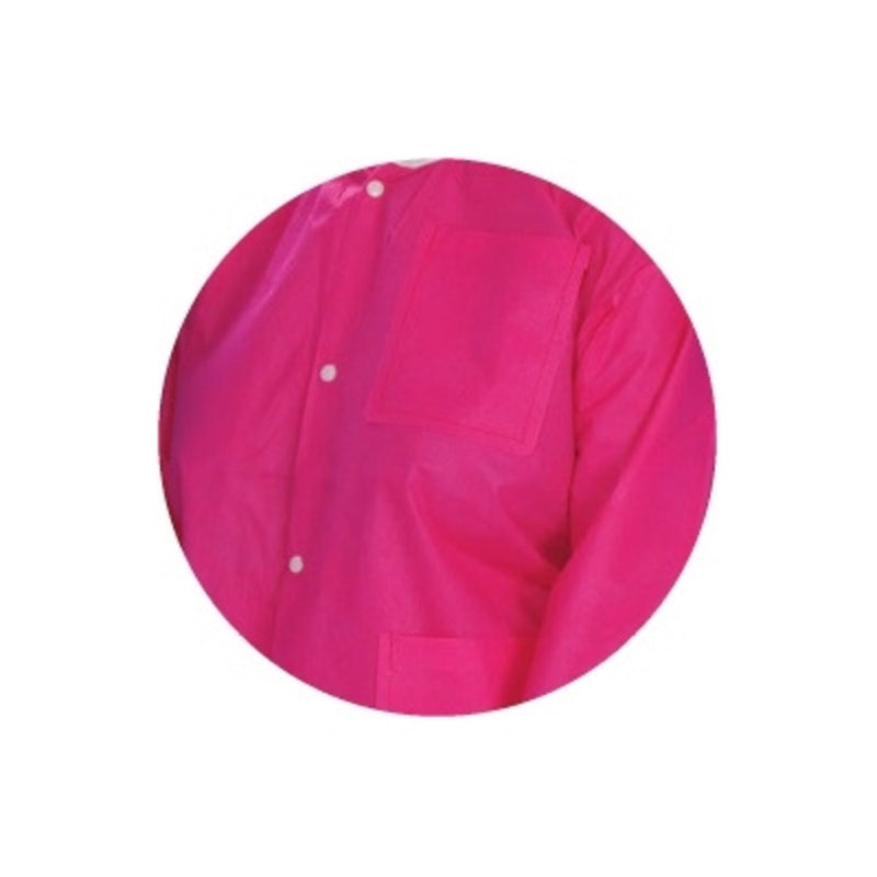 Lab Coats, Knee Length, PK/10, Hot Pink