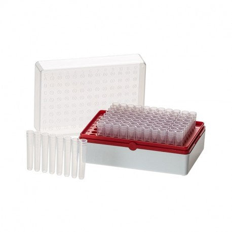 SIMPORT BIOTUBE RACKS - Rack with 12 strips of 8 tubes, Sterile, Red, 10/cs