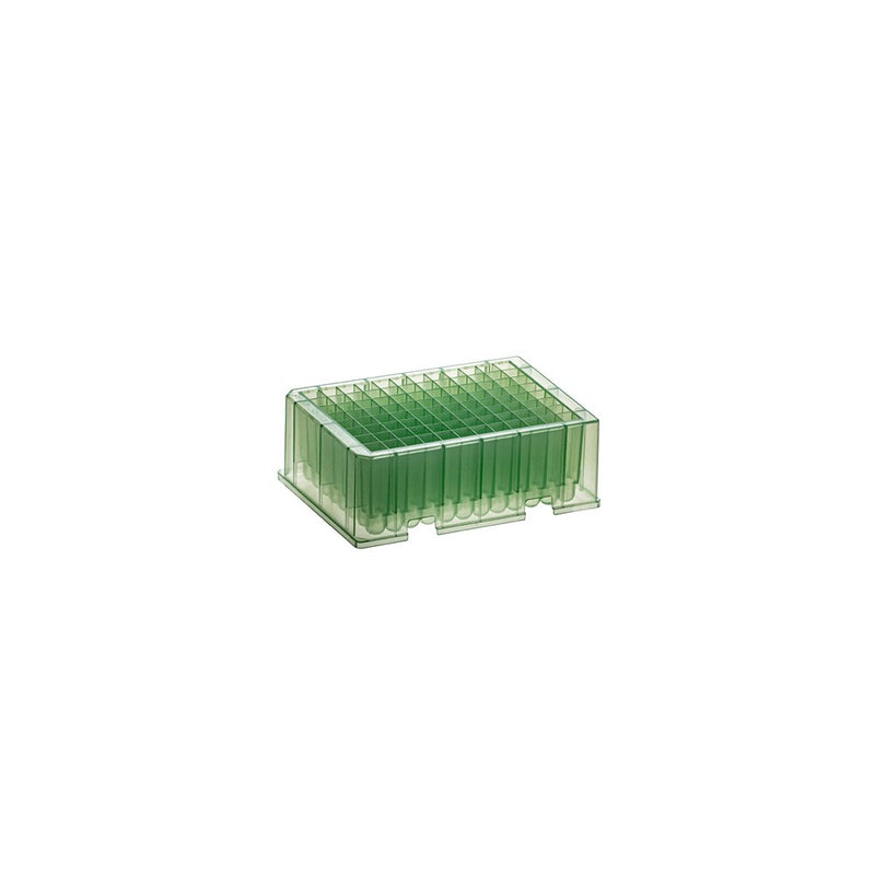 SIMPORT BIOBLOCK 96 DEEP WELL PLATES - Deep Square Well Plate, Round Bottom, 2.2mL, Green, Polypropylene, 4/pk, 6 pk/cs