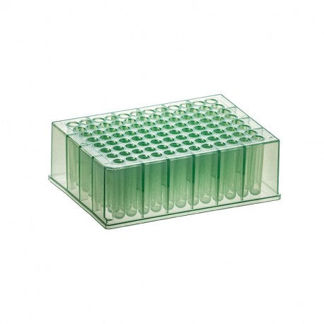 SIMPORT BIOBLOCK 96 DEEP WELL PLATES - Deep Well Plate, Round Bottom, 1.2mL, Green, Polypropylene, 4/pk, 6 pk/cs