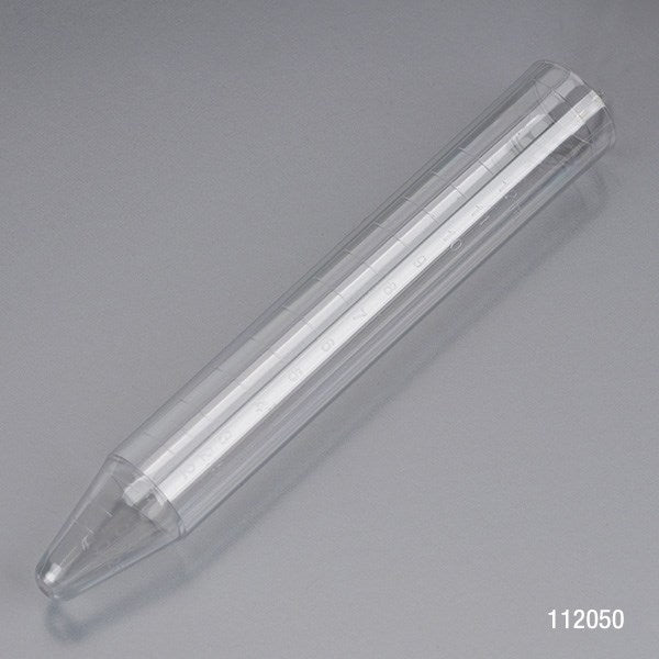 Centrifuge tube, 12mL, Molded Graduations, 16.5 x 107.5mm, PS, 100/Bag, 10 Bags/Case