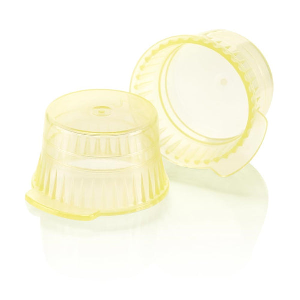 Cap, Snap, 13mm, PE, for 13mm Glass and Evacuated Tubes and 12mm Plastic Test Tubes, Yellow