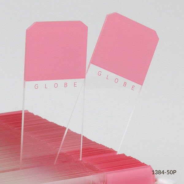 Globe Scientific - Microscope Slides, Diamond White Glass, 25 x 75mm, 45? Beveled Edges, Clipped Corners, PINK Frosted