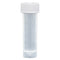 Transport Tube, 5mL, with Attached White Screw Cap, PP, Conical Bottom, Self-Standing, Molded Graduations
