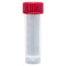 Transport Tube, 5mL, with Separate Red Screw Cap, PP, Conical Bottom, Self-Standing, Molded Graduations