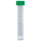 Transport Tube, 10mL, with Separate Green Screw Cap, PP, Conical Bottom, Self-Standing, Molded Graduations