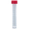 Transport Tube, 10mL, with Separate Red Screw Cap, PP, Conical Bottom, Self-Standing, Molded Graduations