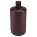 Bottle, Narrow Mouth, Amber PP Bottle, Attached PP Screw Cap, 2 Litres (0.5 Gallons)