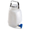 Carboy, Rectangular with Spigot and Handle, HDPE, White PP Screwcap, 5 Liter, Molded Graduations