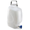 Carboy, Rectangular with Spigot and Handle, HDPE, White PP Screwcap, 20 Liter, Molded Graduations
