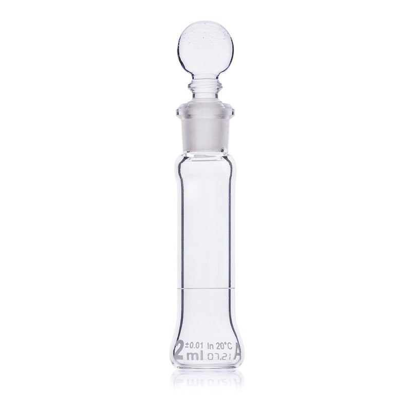 Flask, Volumetric , Globe Glass, 2mL, Class A, To Contain (TC), ASTM E237, 6/Box