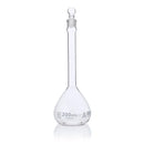 Flask, Volumetric , Globe Glass, 200mL, Class A, To Contain (TC), ASTM E288, 6/Box