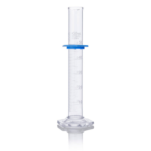 Cylinder, Graduated, Globe Glass, 50mL, Class A, To Deliver (TD), Dual Grads, ASTM E1272, 1/Box