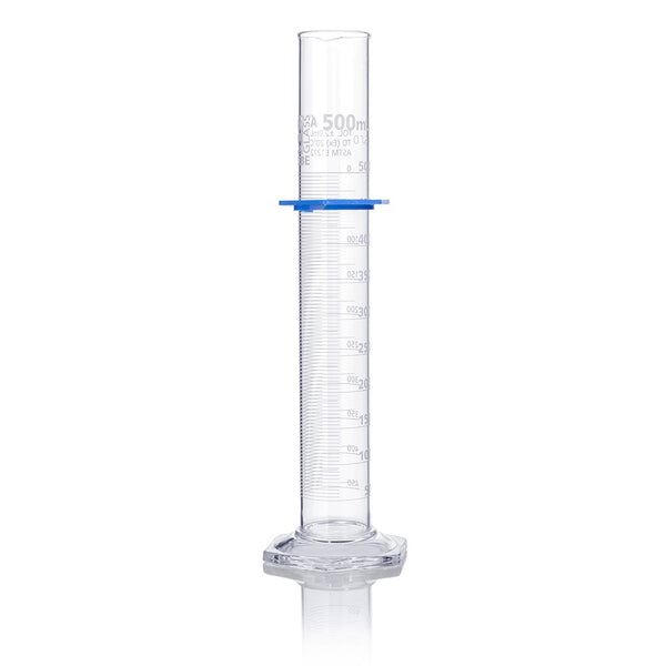 Cylinder, Graduated, Globe Glass, 500mL, Class A, To Deliver (TD), Dual Grads, ASTM E1272, 1/Box