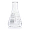 Flask, Erlenmeyer, Globe Glass, 500mL, Narrow Mouth, Dual Graduations, ASTM E1404, 6/Box
