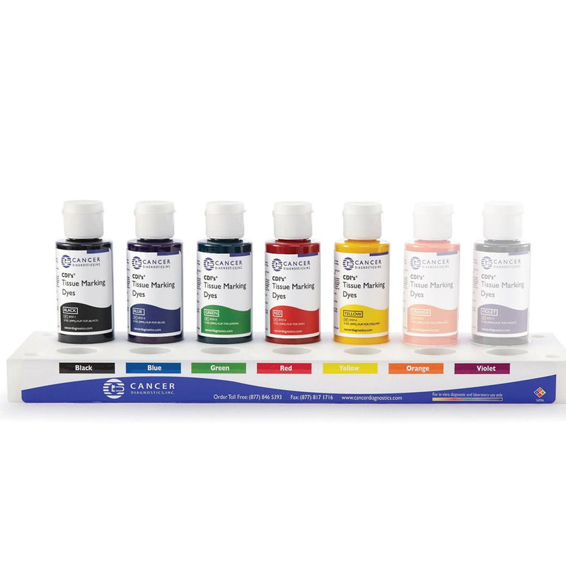 Tissue Marking Dye Kit, 5 Color, 2 Oz. Flip-Top Bottles With Holding Tray & Applicator Sticks