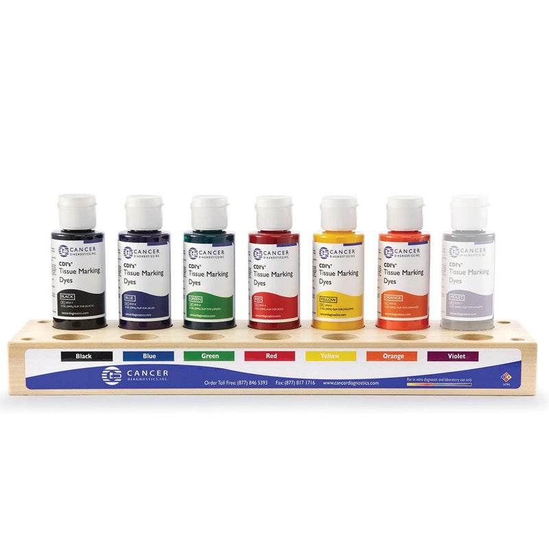 Tissue Marking Dye Kit, 6 Color, 2 Oz. Flip-Top Bottles With Holding Tray & Applicator Sticks