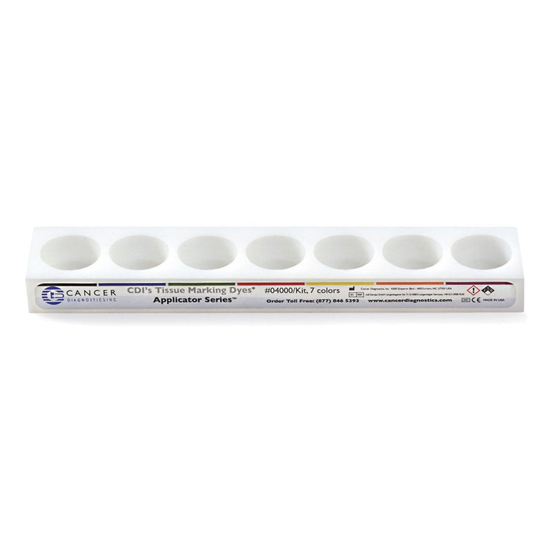Tissue Marking Dye Kit, Plastic Tray Only - Holds (7) .10 Fl. Oz./3ml, Fine Line Brush Cap Bottles Of CDI's Tissue Marking Dyes