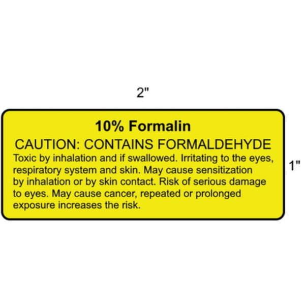 10% Formalin Labels BI-31 (Yellow)