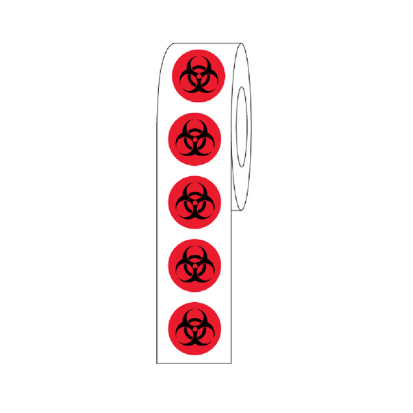 Label Rolls, Cryo, 9.5mm, Biohazard Dots