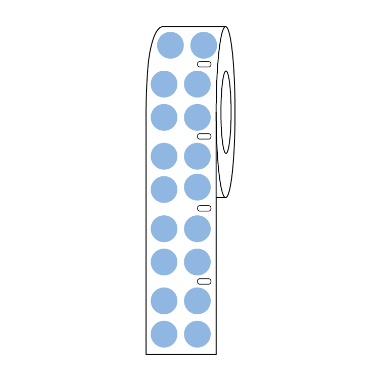 Label Roll, Cryo, Direct Thermal, 9.5mm Dots, for 1.5mL Tubes, Blue
