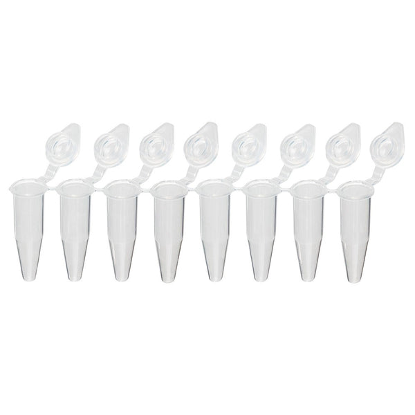 QuickSnap 0.2mL 8-Strip Tubes, with Individually-Attached Dome Caps, Clear