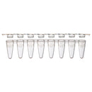 0.1mL 8-Strip Tubes, Low Profile, with Separate 8-Strip Clear Flat Caps, Natural