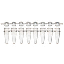 0.2mL 8-Strip Tubes, with Separate 8-Strip clear Dome caps, Natural