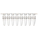 0.2mL 8-Strip Tubes, with Separate 8-Strip Clear Flat Caps, Natural