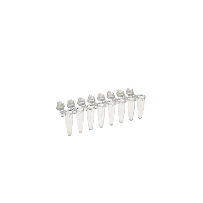 SIMPORT AMPLITUBE PCR REACTION STRIPS - Reaction Strip with Attached Individual Caps, Flat Cap, Natural, 125/cs