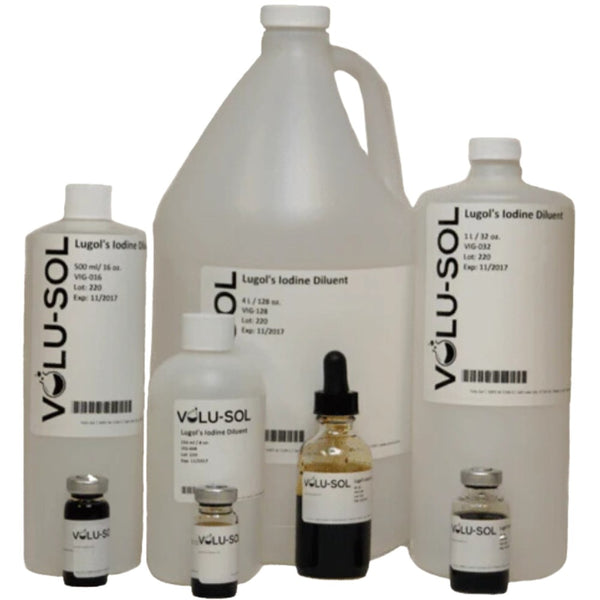 Volu-Sol Lugol's Iodine (Diluent Included) (4 mL & 8 oz / 250 mL)  Case of 12