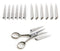Replaceable Scissor Combo, 6", Handle & Set of 6 Tips