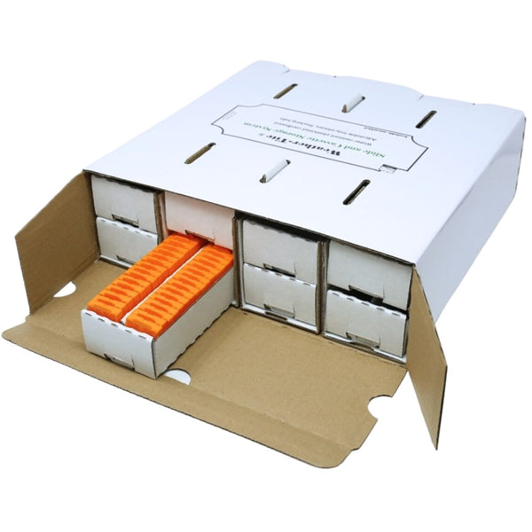 Rankin Basics Cardboard Slide and Cassette Storage, Stackable, Unassembled (Case of 10)